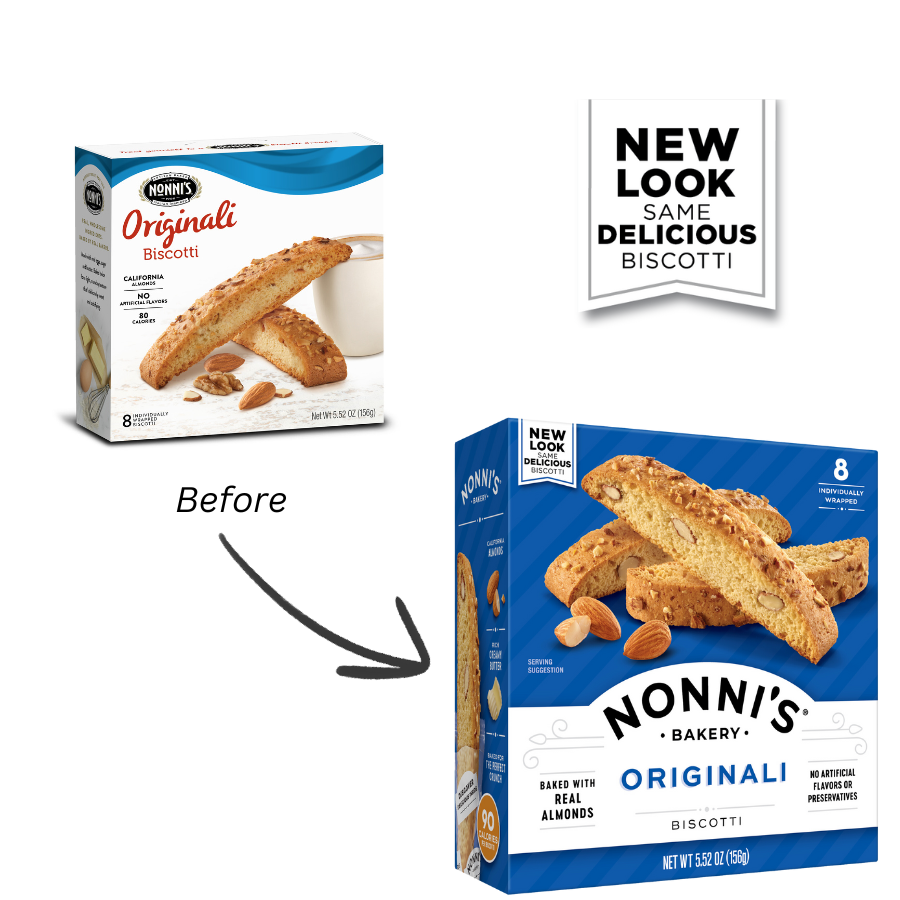 Orginal Biscotti Old & new packaging