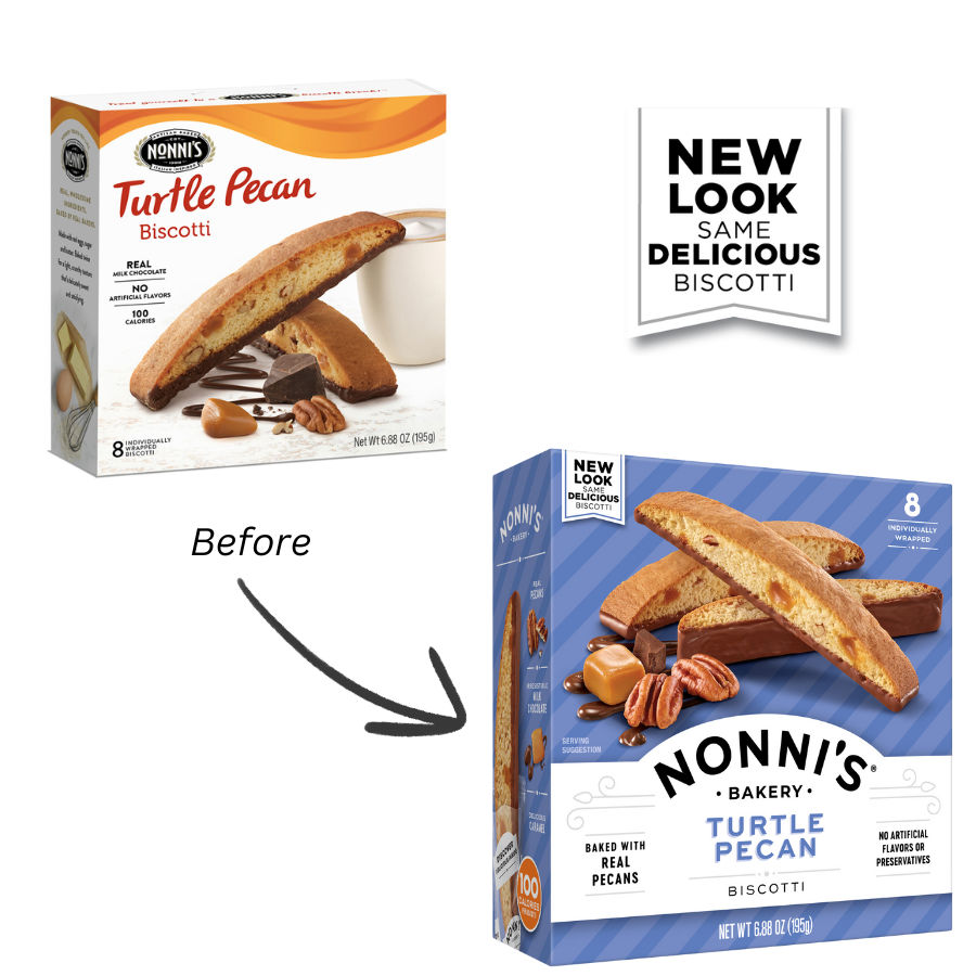 Turtle Pecan old vs new packaging
