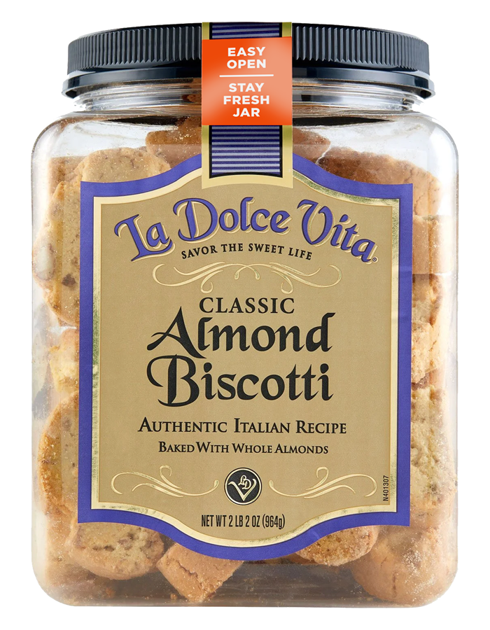 La Dolce Vita Classic Almond Biscotti 34oz Packaging