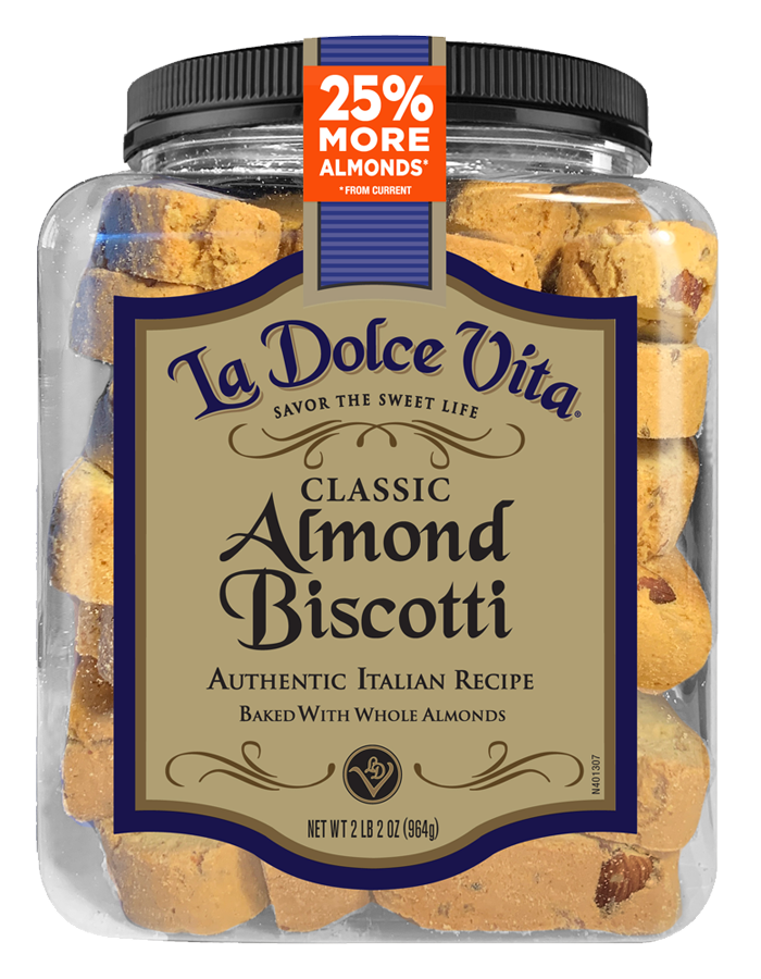 La Dolce Vita Classic Almond Biscotti 34oz Packaging