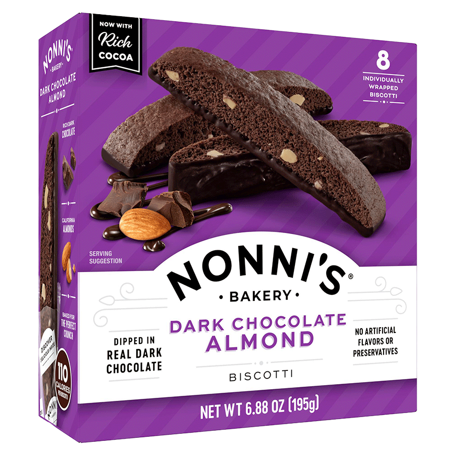 Nonni's Dark Chocolate Almond Biscotti 8 ct